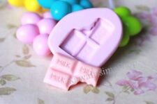 Stampo in gomma per fimo,cernit,pasta di zucchero forma cioccolata milk 3*2cm