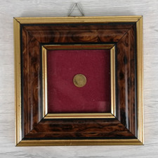 MONETA PIU PICCOLA DEL MONDO - BAGNO D'ORO 24K - DIM. QUADRO= 9,5X9,5 CM