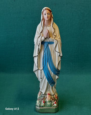 VECCHIA VINTAGE STATUA MADONNA DI LOURDES SOPRAMMOBILE IN GESSO ANNI '50. BA90
