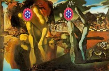 DALI'  La Metamorfosi di Narciso Stampa su tela eff. dipinto con telaio e ganci