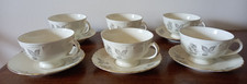 Servizio Colazione da 6 Tazze 6 Piatti La Rosa Grigia Richard Ginori Porcellana