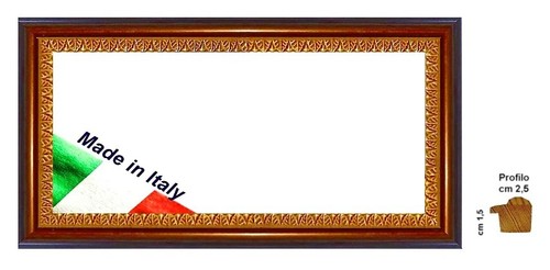 Cornice legno noce oro - in,