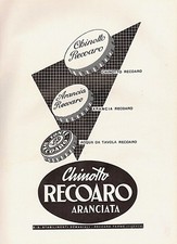 PUBBL1952 RECOARO CHINOTTO ARANCIATA ACQUA DA TAVOLA TAPPI TERME VICENZA BAR 