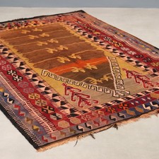 Tappeto Kilim Antico Lana Nodo Fine Fatto a Mano Turchia 204 x 149 cm