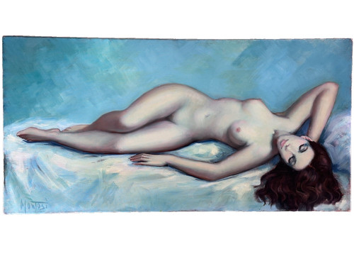 Quadro antico erotica giovane - quadro,