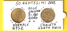 Monete da 50 cent Italia 2002 con asse spostato +- di 180 gradi usata