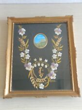 Quadro Ricamato a Mano Vintage 34 x 28 cm