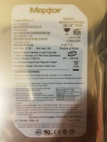 Maxtor stm3320620a 320 - maxtor, gb