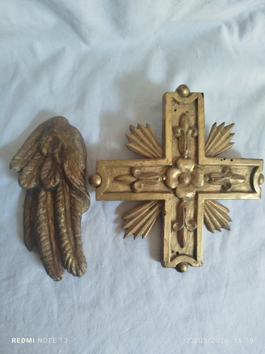 Croce ala legno e oro - ala,