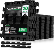 - Tappeto Da Fitness a Puzzle【20 Tappetini】Tatami Antiscivolo, Pavimento Protett