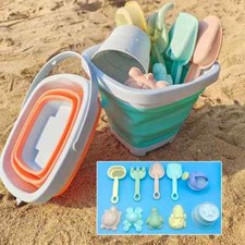 Set da gioco per SPIAGGIA con secchio pieghevole. Giocattoli estivi per bambini.