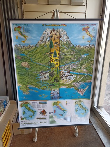 Carta geografica bifacciale - carta,