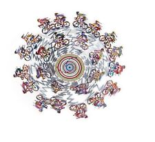 David Gerstein oggetto pop art ciclisti ciotola metallo scultura moderna grande