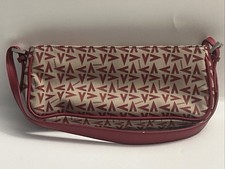 Borsa a mano Mario Valentino rossa con stampa logo a V disegno piccola