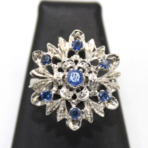 Anello con zaffiri - , sintetici