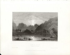 LAGO LA ROCHE-DE-RAME , VALLE della DURANCE , di Bartlett, incisione  ,1836