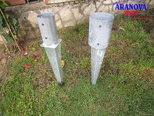 Portapilastro a sfondare su terra staffa  pali in legno tondi da 80/100/120 mm