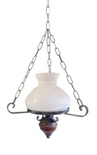 Lampadario lanterna Ferro Battuto Legno e vetro rustico vintage antico 1 Luce 