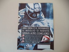 advertising Pubblicità 1991 CASCO HELMET ARAI GIGA e KEVIN SCHWANTZ