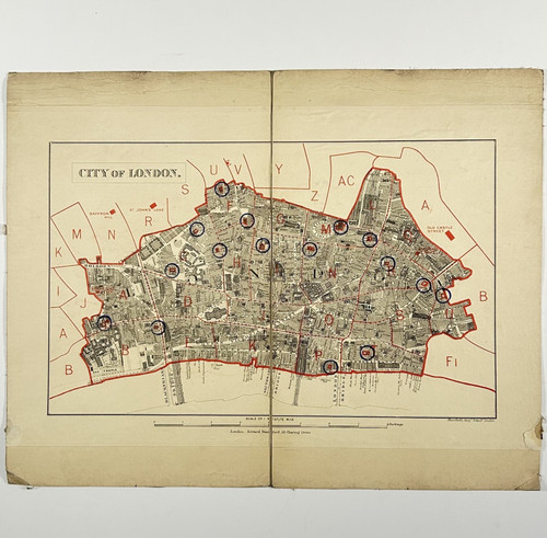 1886 antica mappa città - mappa,