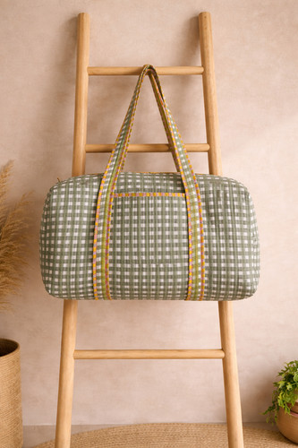 Borsone trapuntato green - borsone,