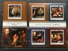 Francobolli Rubens / Rembrandt / Vermeer / Velasquez / Caravaggio MNH** YG1