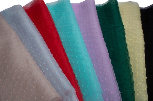 Tessuto organza con pois - organza,