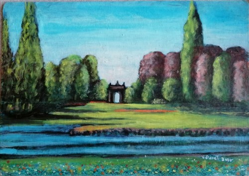 Quadro naif dipinto olio - naif, ad