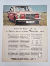 Clipping Ritaglio Pubblicità Adv 1968 MERCEDES-BENZ 200/250 La Nuova Generazione