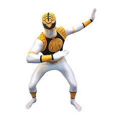 Costume da supereroe uomo Power Ranger Morphsuit bianco adulto tuta in pelle M - XXL