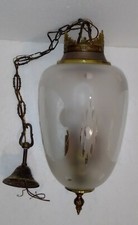 LAMPADARIO PENDENTE LUCERNARIO VETRO SMERIGLIATO STILE EDOARDIANO vintage
