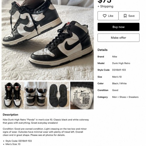 Nike dunk high retro - high, panda