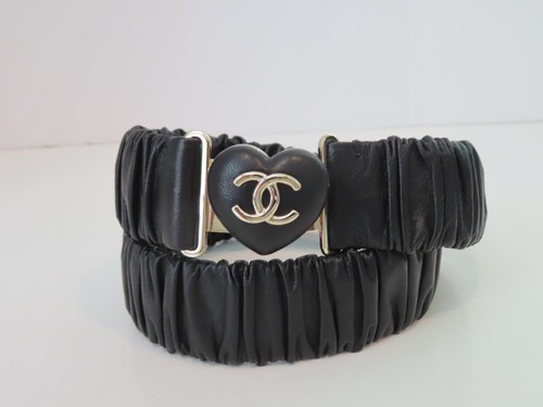 Cintura chanel nera pelle - nera, in