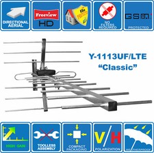 4G READY - ANTENNA AEREA TV DIGITALE CLASSICA AD ALTO GUADAGNO FREEVIEW + FREEVIEW HD