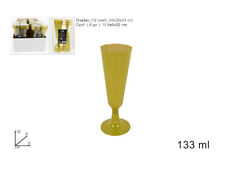 Set 72 Pezzi Flute Bicchieri In Plastica Dorata 133ml Feste Party bal