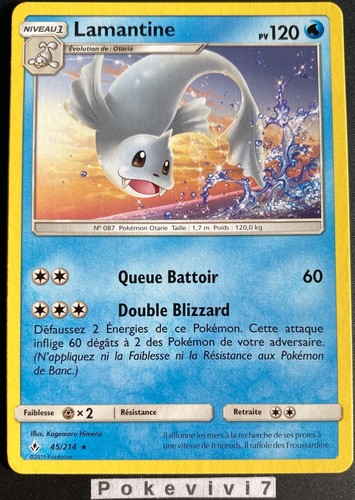 Carte pokemon lamantine 214 - pokemon, 45/214
