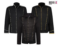 Ro Rox Giacca Militare Uomo Nero Hussar Parade Gotico Drummer Steampunk Punk