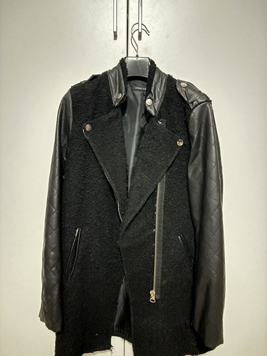 Giacca cappotto misto ecopelle - misto,