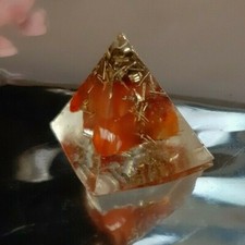 Piramide 4 lati ORGONITE 2 CHAKRA CORNIOLA Energia Quarzo orgone tower buster ki