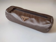 Astuccio originale Prada in raso grigio fumo da viaggio beautycase Necessaire