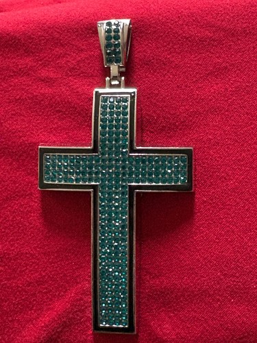 Collana croce blu ciondolo - croce,