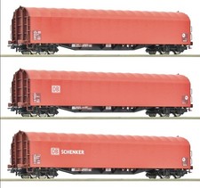 ROCO 6600156 Scala HO Set tre Carri merci a carrelli con telone scorrevole DB AG