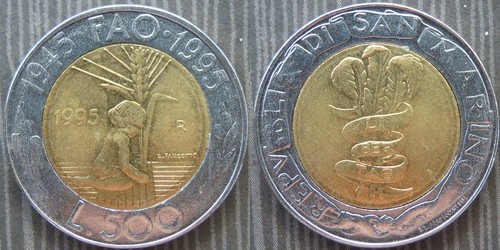 San marino 500 lire 1995 - #,
