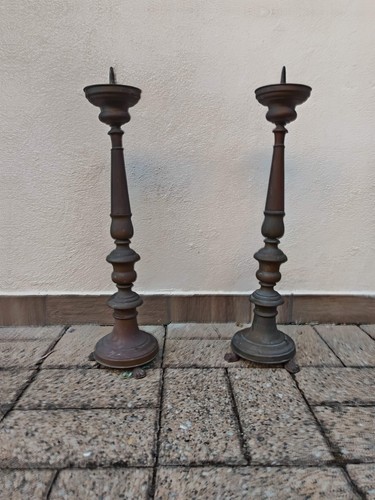 Antica coppia candelabri in - coppia,
