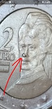 Moneta da 2€ 2002 Austria con Materiale in eccesso sulla punta del naso