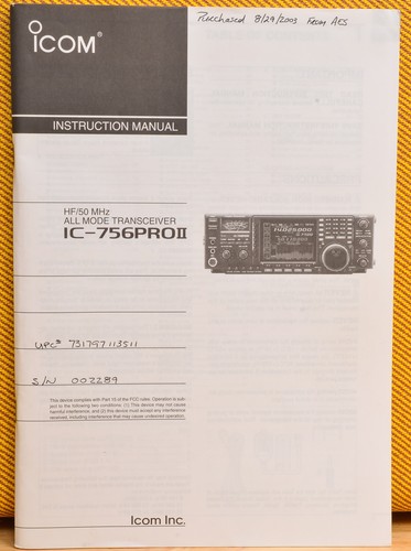Original factory icom - icom, 756proii