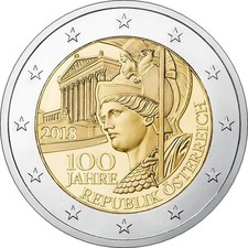 Austria 2 euro 2018 "100