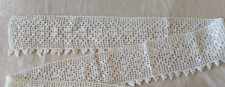BORDURA DI COTONE BIANCA FATTA A MANO A UNCINETTO DIMENSIONI Mt 1,40 X 9