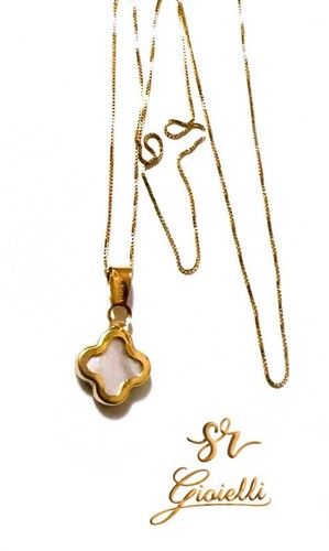 Collana quadrifoglio 45cm oro - quadrifoglio,