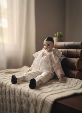 Poupée Pierrot en Porcelaine Vintage, Style Commedia dell'arte, Décoration